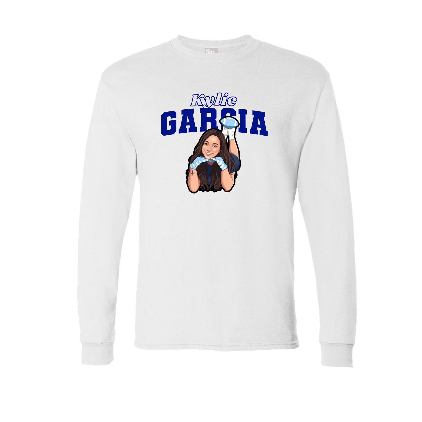 Long Sleeve Tee — Name Arch in White