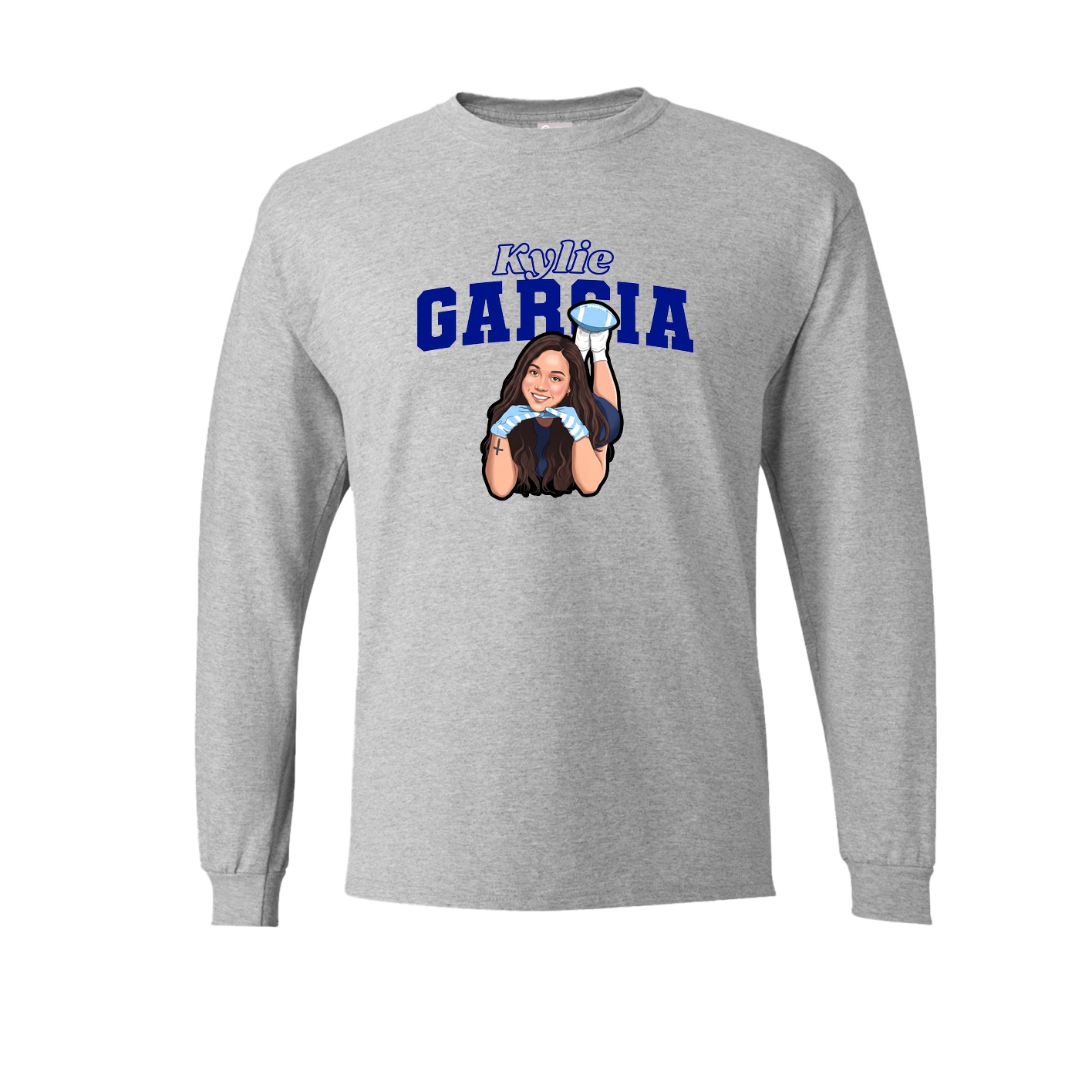 Long Sleeve Tee — Name Arch in Grey