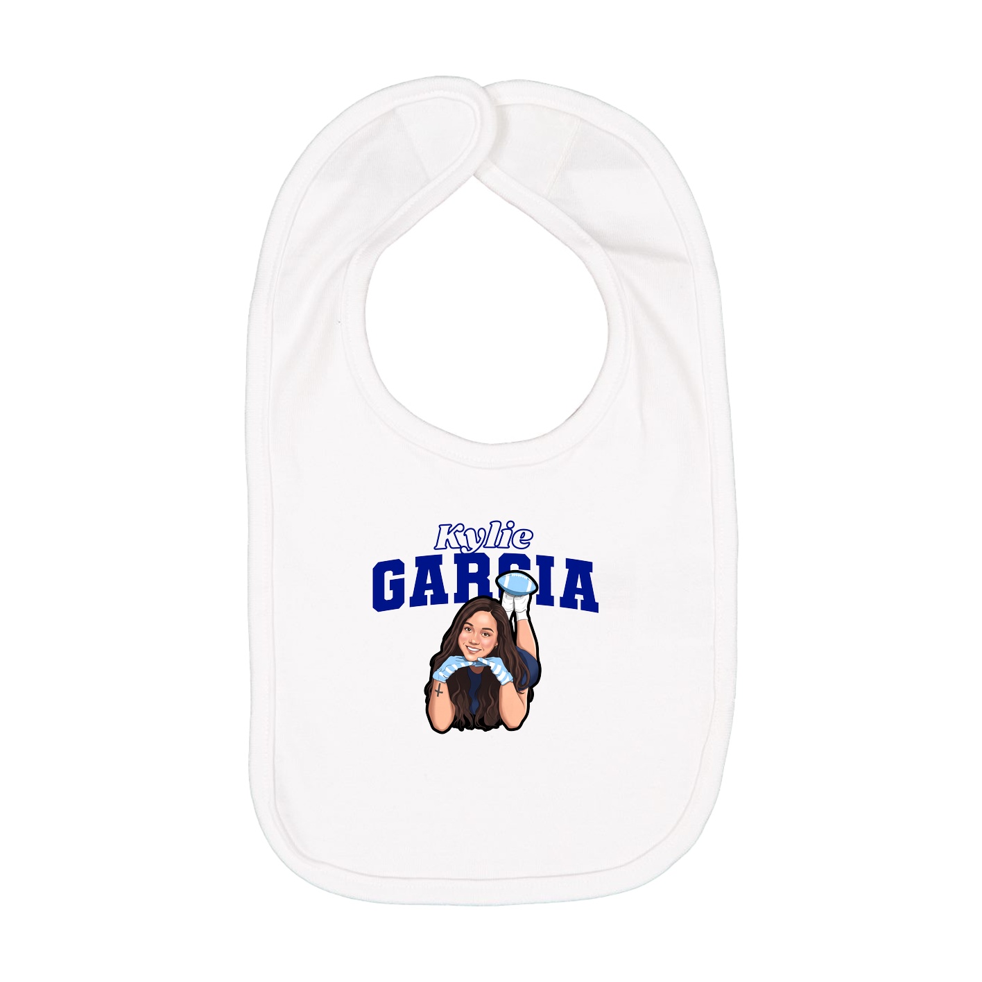 Infant Bib — Name Arch in White