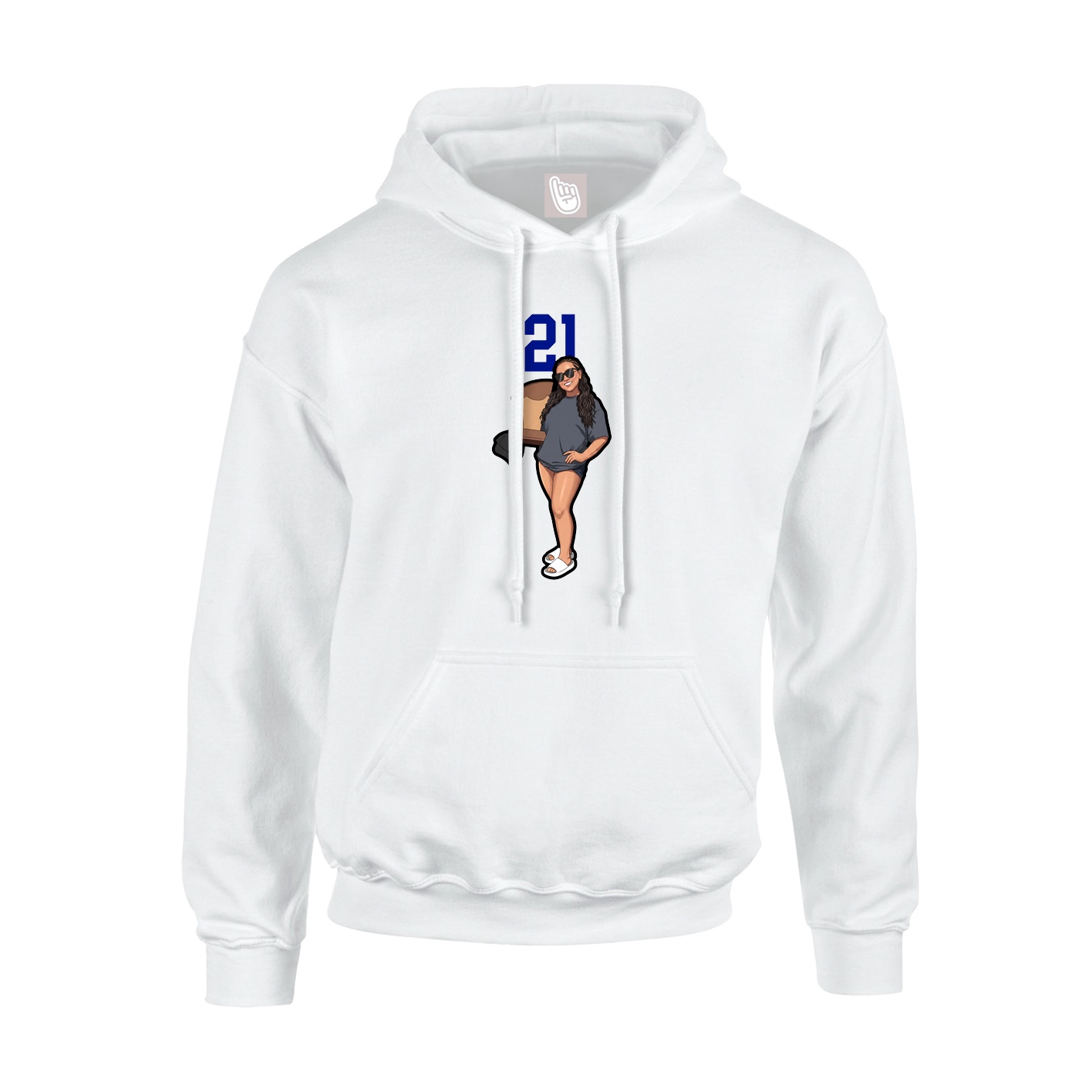 Hoodie — Number Top in White
