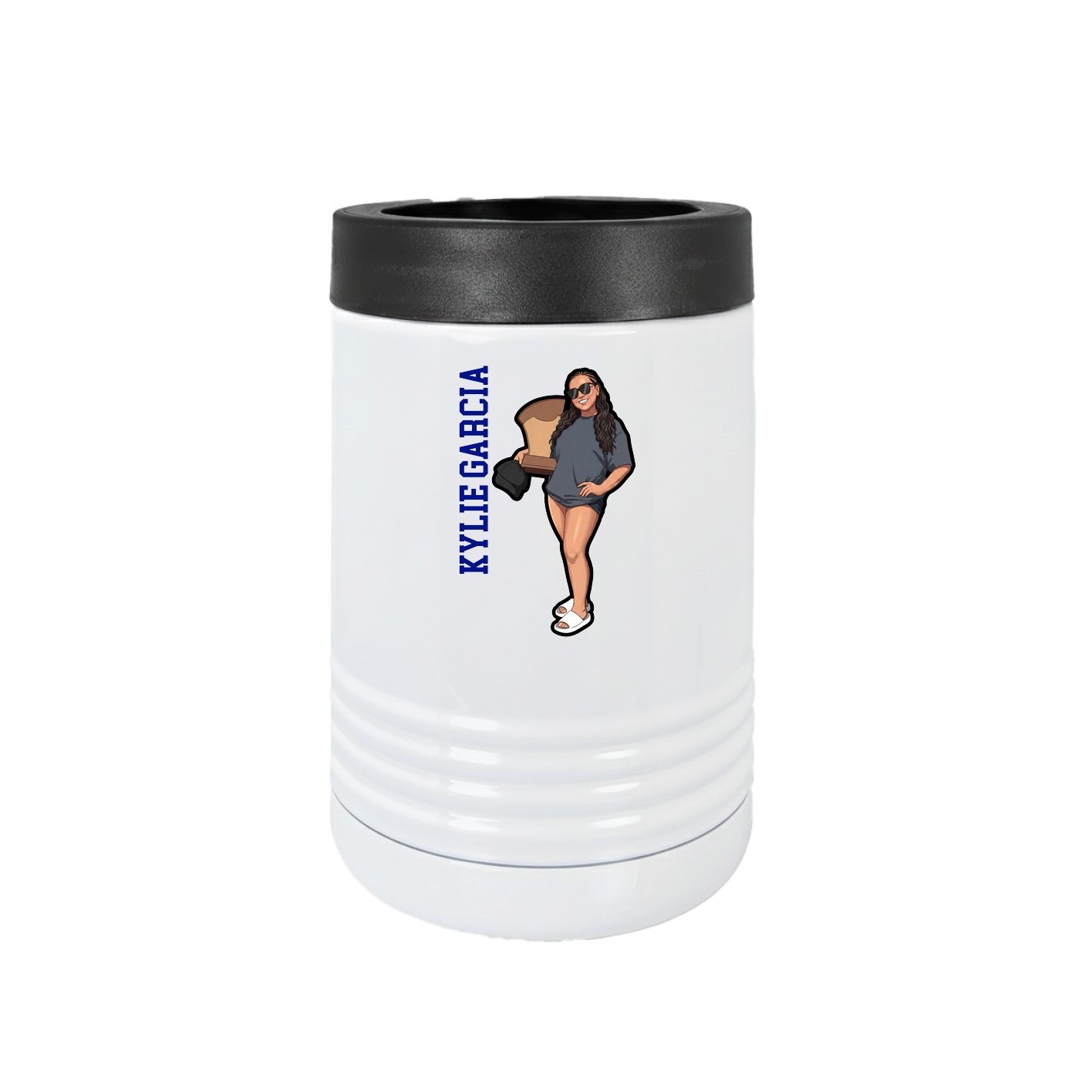 Beverage Holder — Name Vertical in White