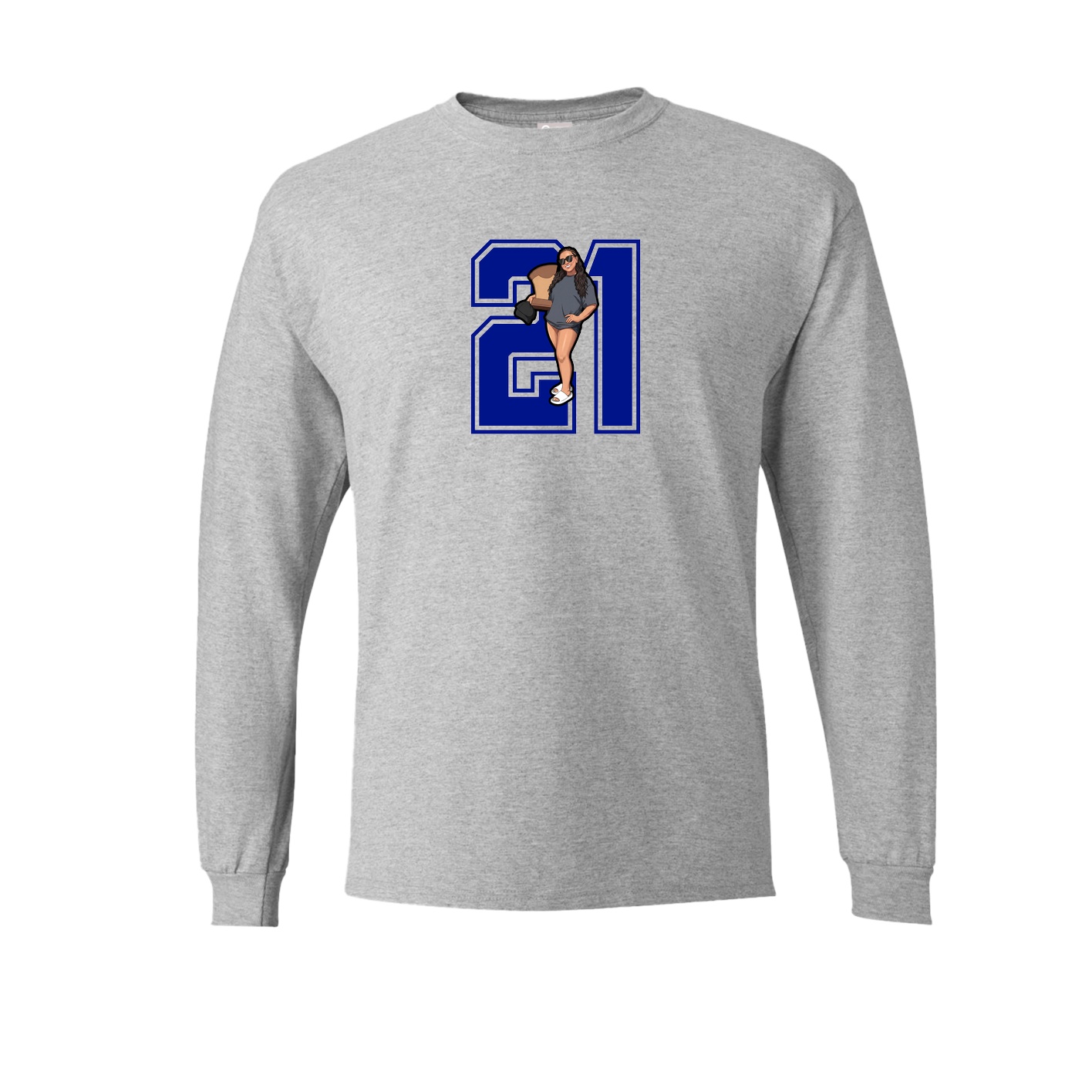 Long Sleeve Tee — Number in Grey
