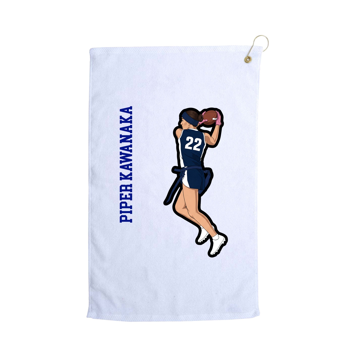 Golf Towel — Name Vertical in White