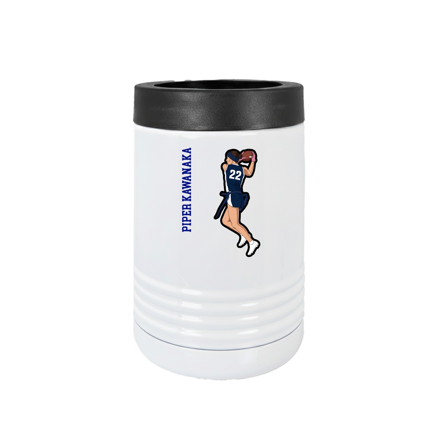 Beverage Holder — Name Vertical in White