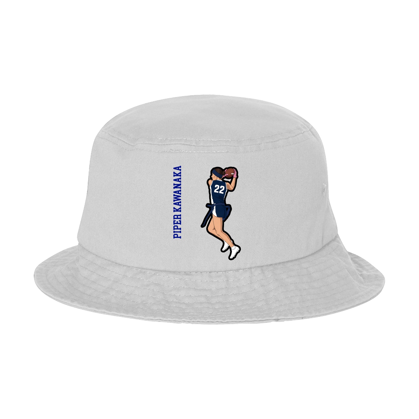 Bucket Cap — Name Vertical in White