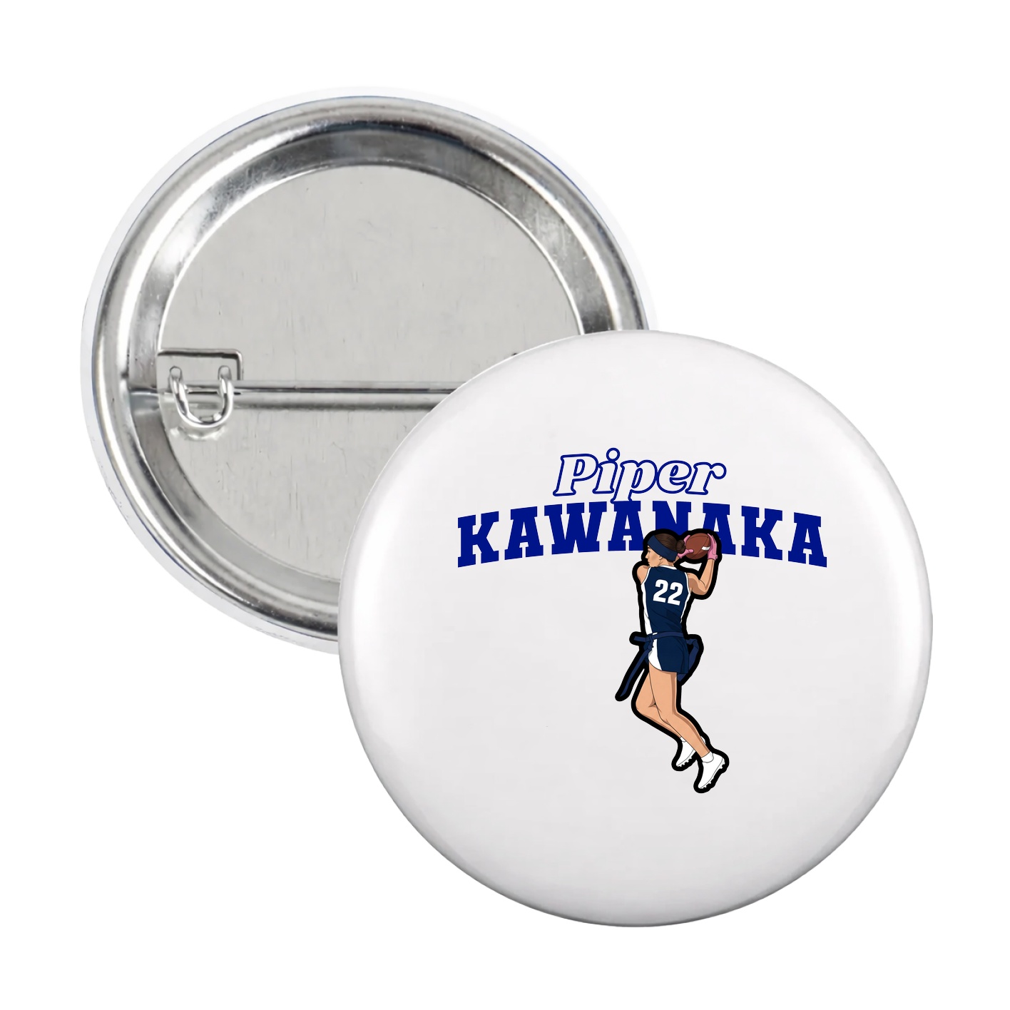 Game Day Button — Name Arch in White