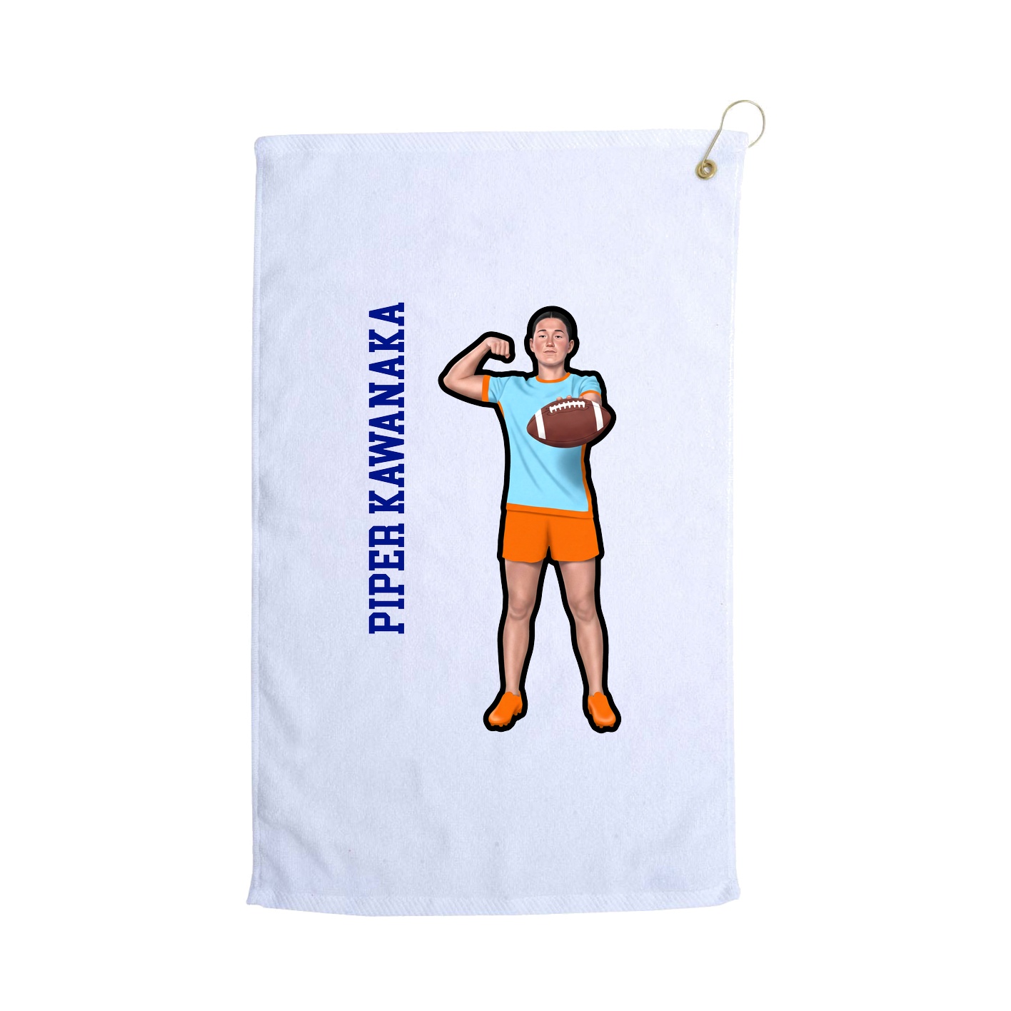 Golf Towel — Name Vertical in White