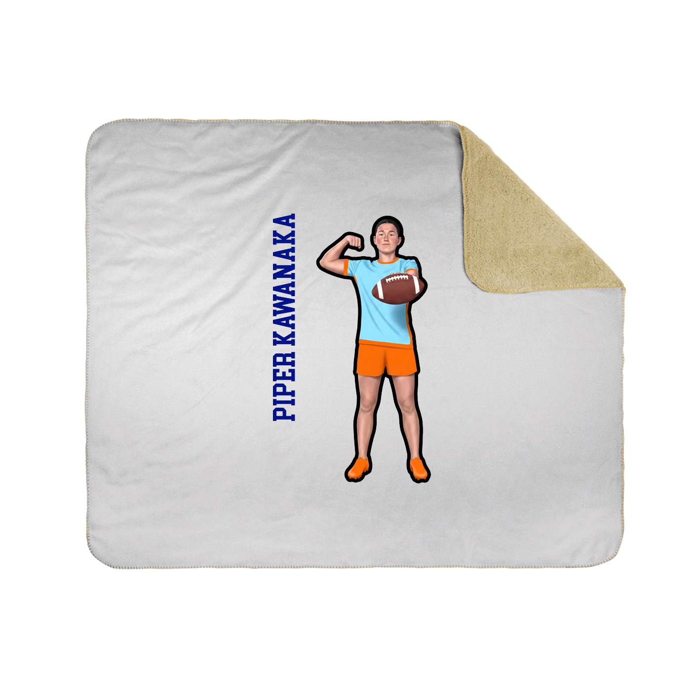 Throw Blanket — Name Vertical in White