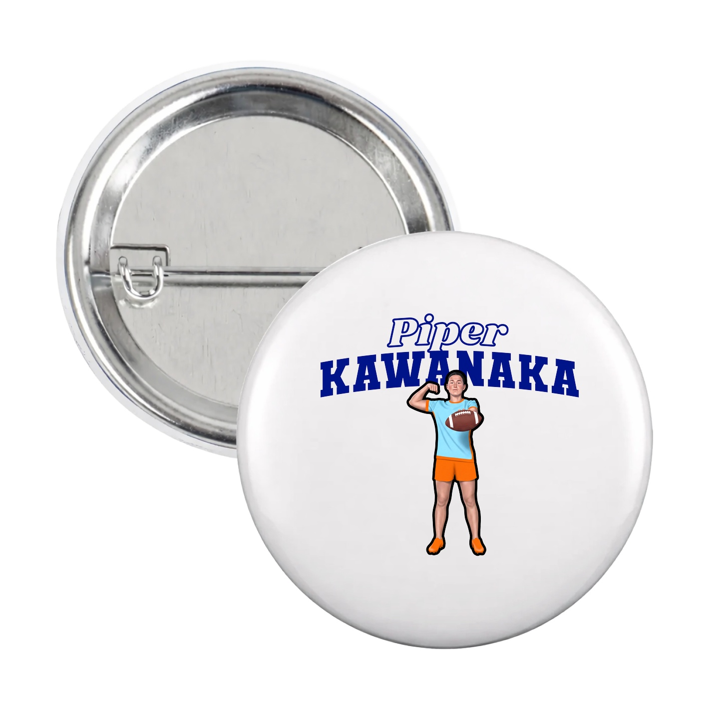 Game Day Button — Name Arch in White