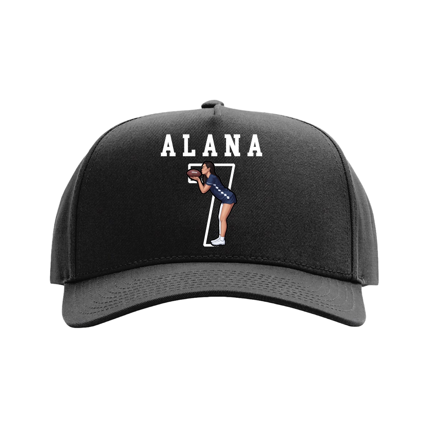 Full Fabric Five-Panel Champ Cap — Shirsey in Black
