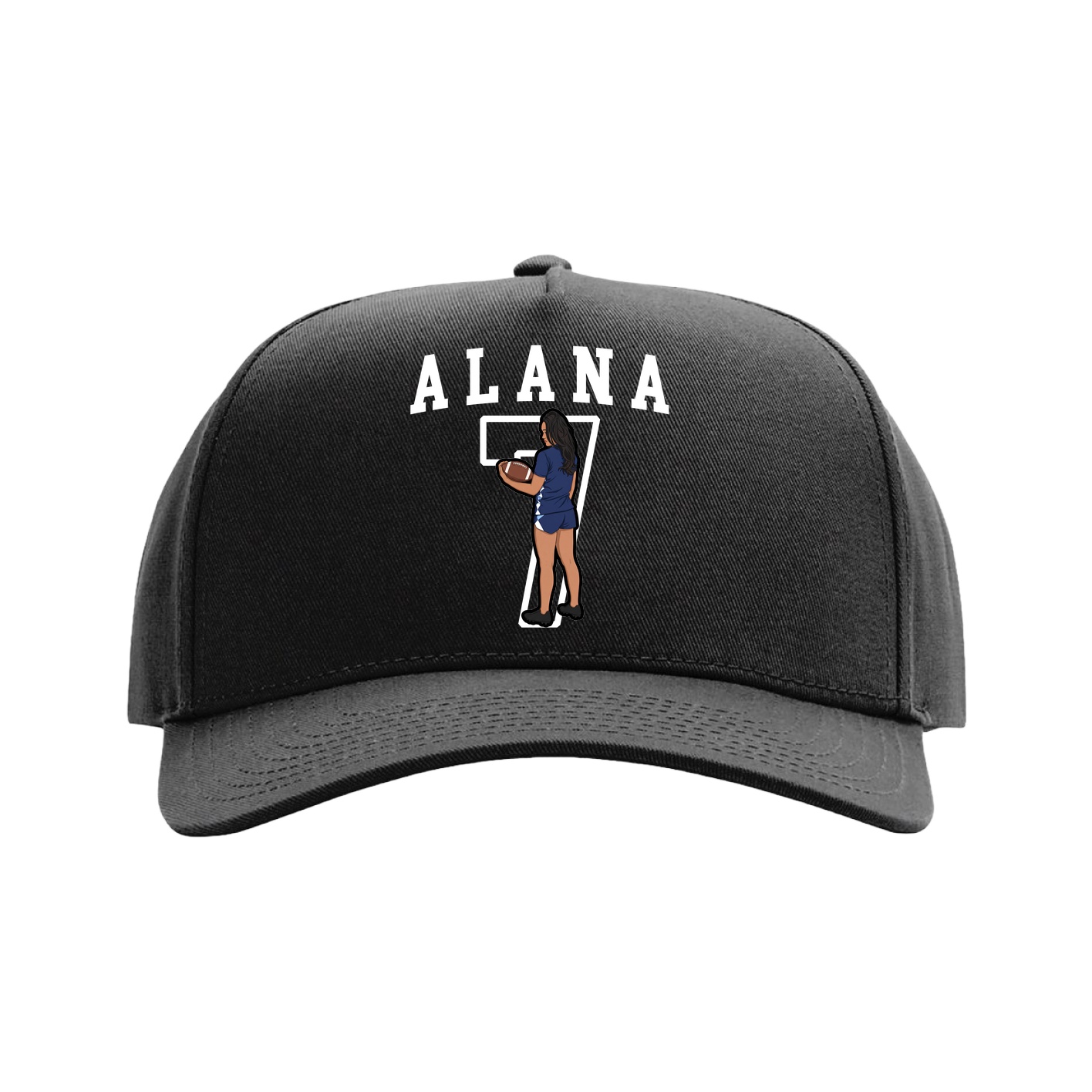 Full Fabric Five-Panel Champ Cap — Shirsey in Black
