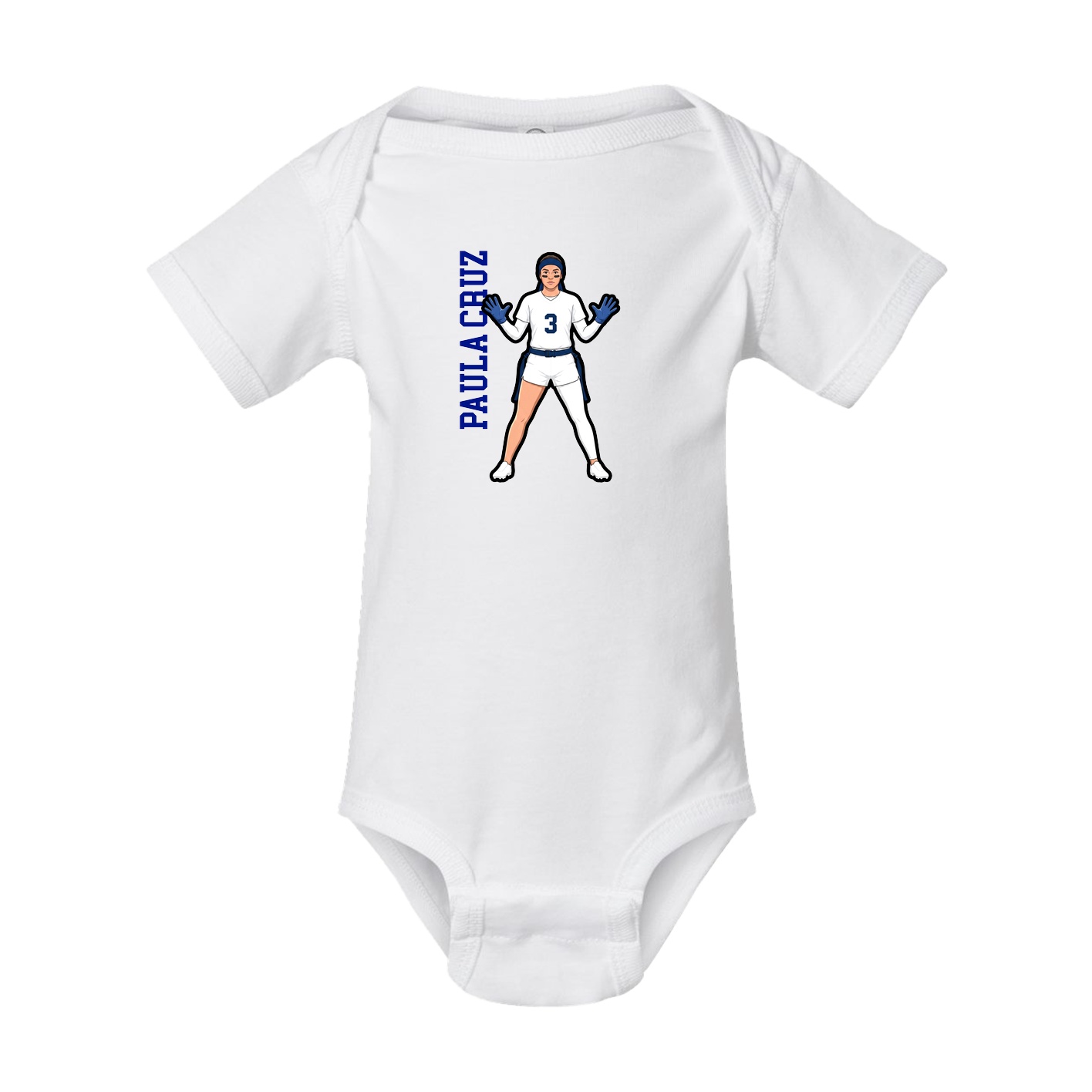 Baby Onesie — Name Vertical in White