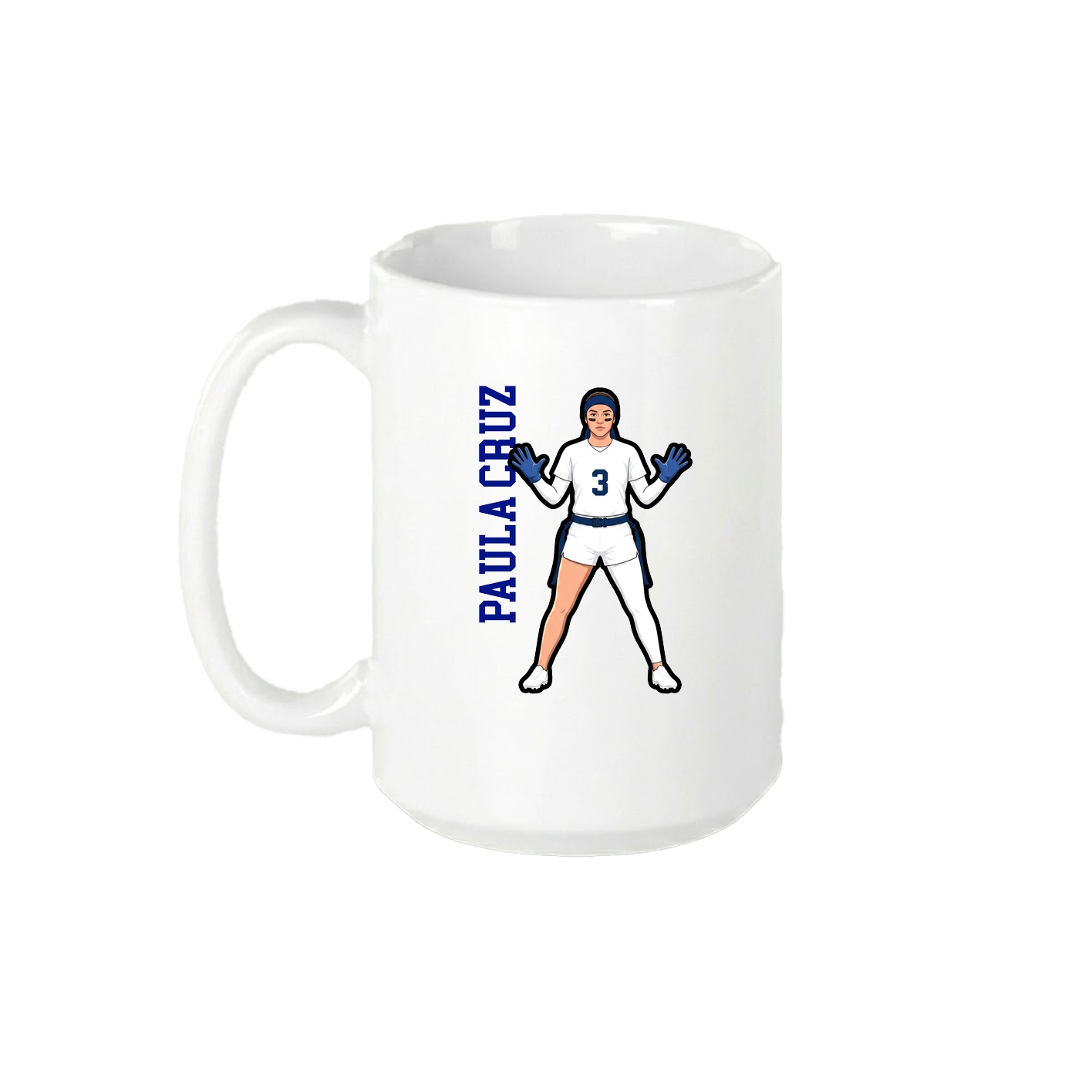 15oz Coffee Mug — Name Vertical in White