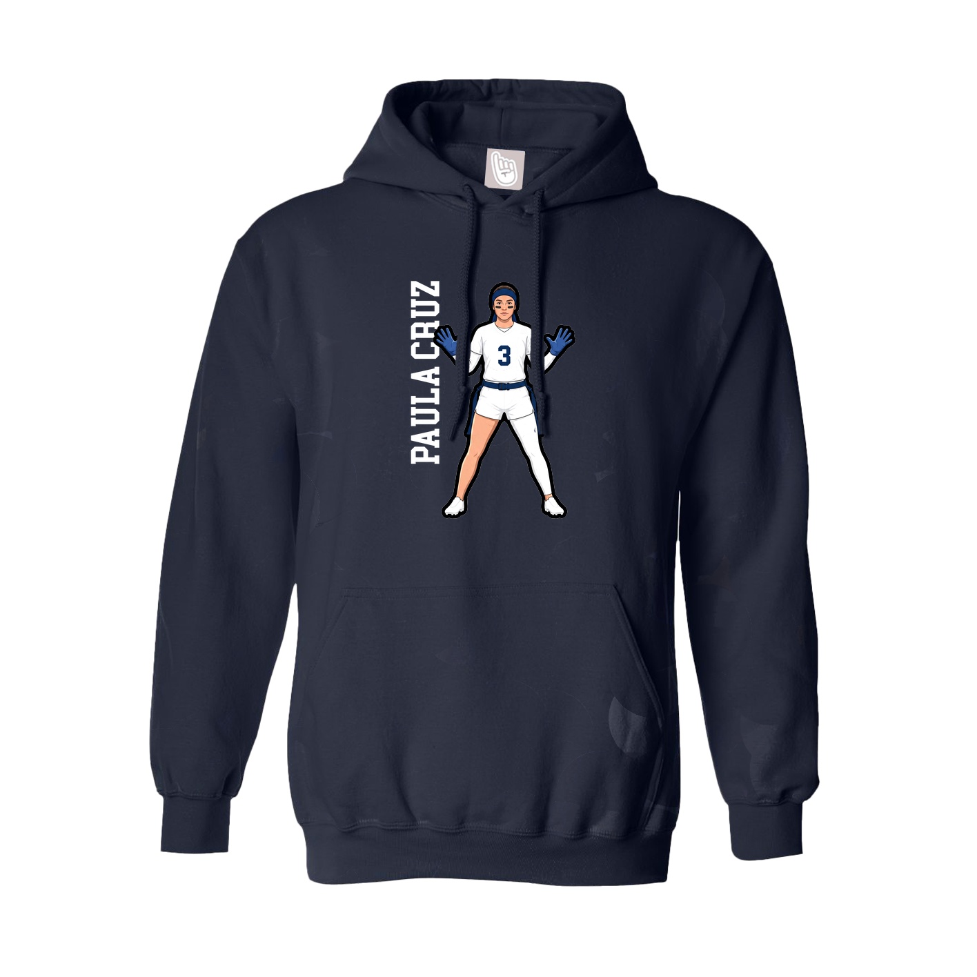 Youth Hoodie — Name Vertical in Navy