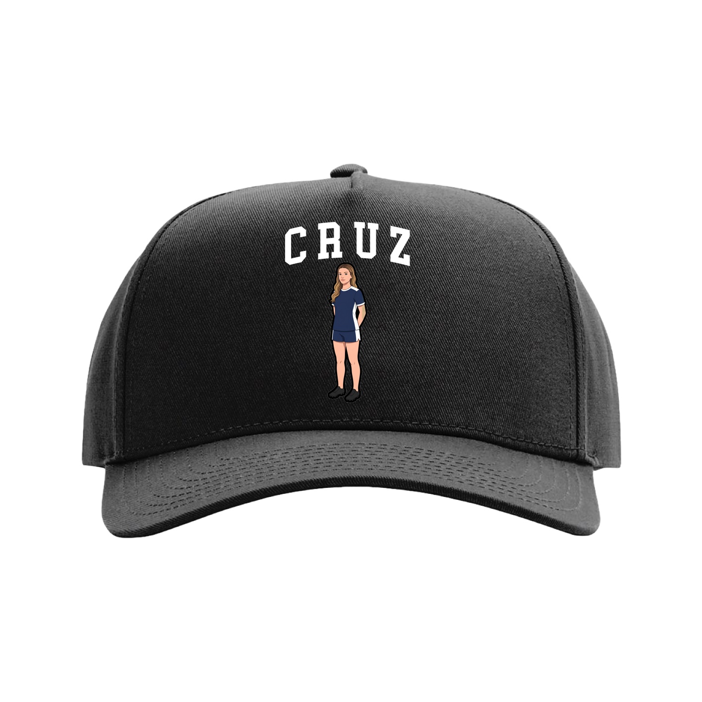 Full Fabric Five-Panel Champ Cap — Shirsey in Black