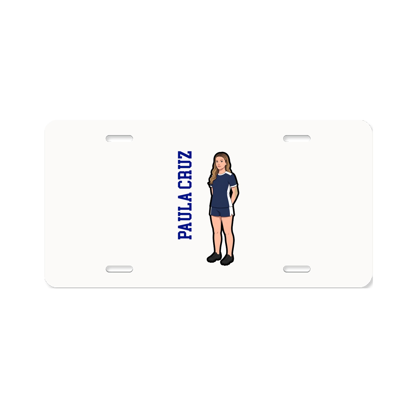 License Plate — Name Vertical in Classic