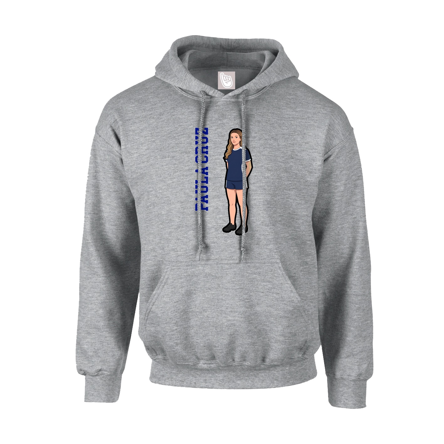 Youth Hoodie — Name Vertical in Grey
