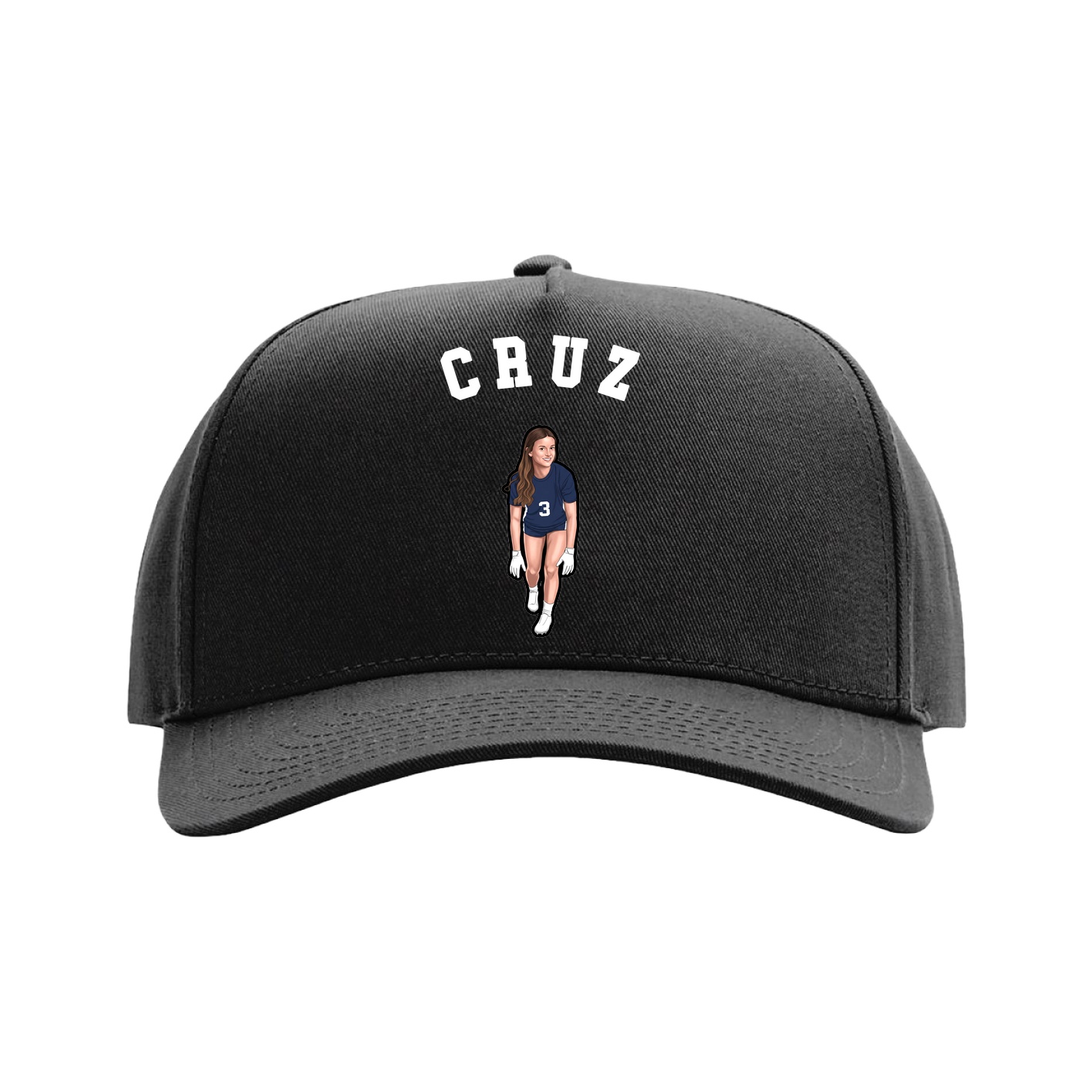 Full Fabric Five-Panel Champ Cap — Shirsey Arch in Black
