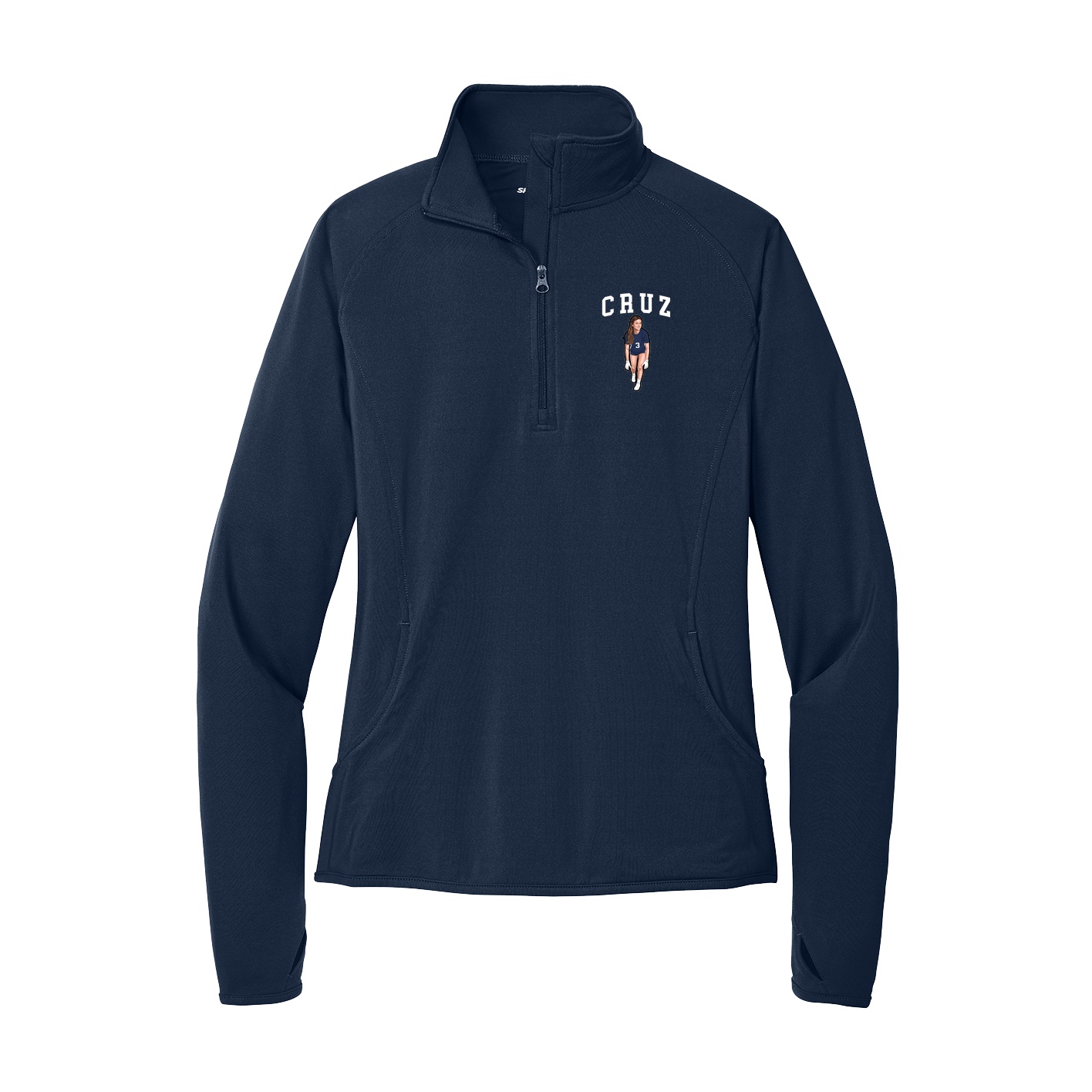 Women's Q-Zip Pullover — Shirsey in Navy