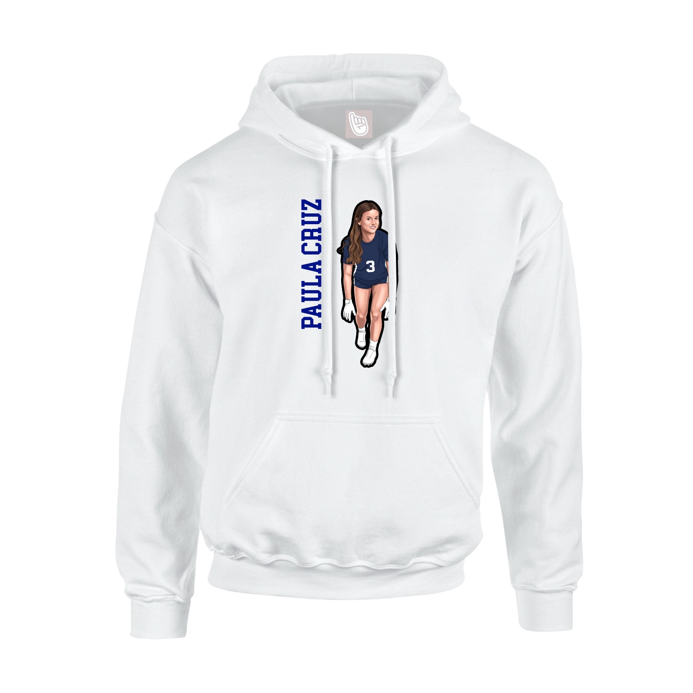 Hoodie — Name Vertical in White