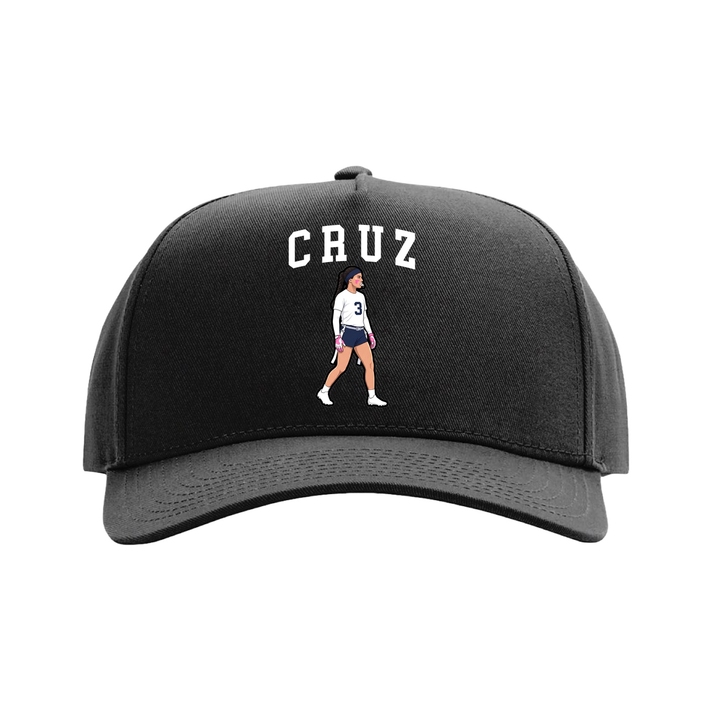 Full Fabric Five-Panel Champ Cap — Shirsey in Black