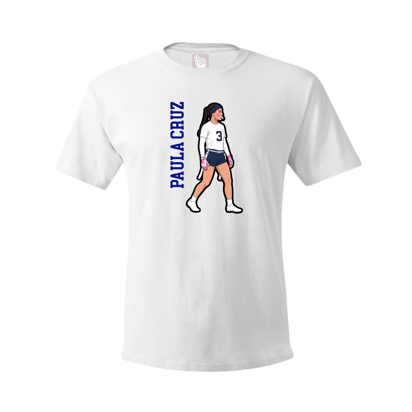Youth Tee — Name Vertical in White