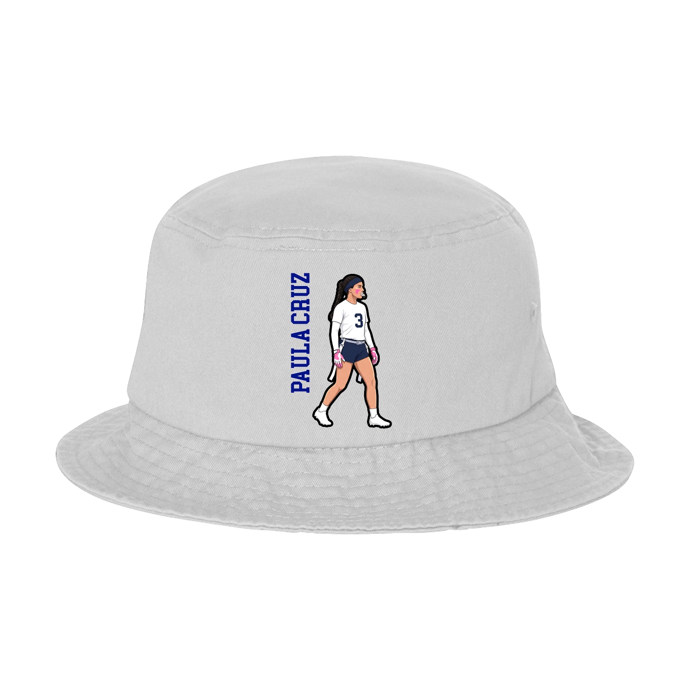 Bucket Cap — Name Vertical in White