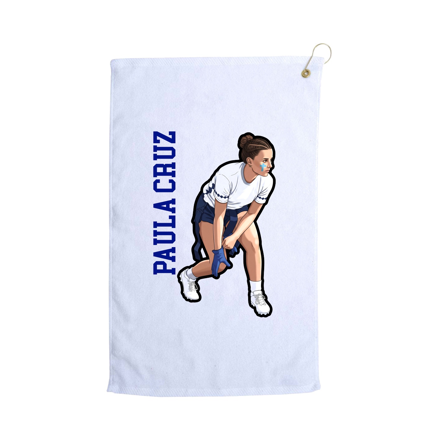 Golf Towel — Name Vertical in White