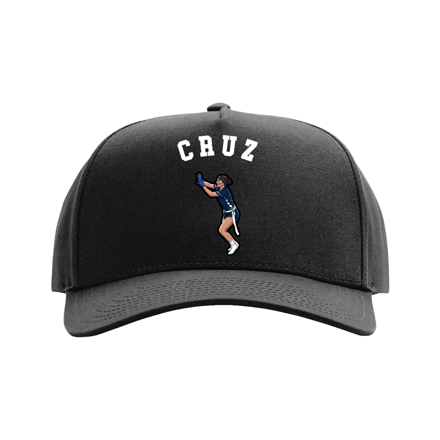 Full Fabric Five-Panel Champ Cap — Shirsey Arch in Black