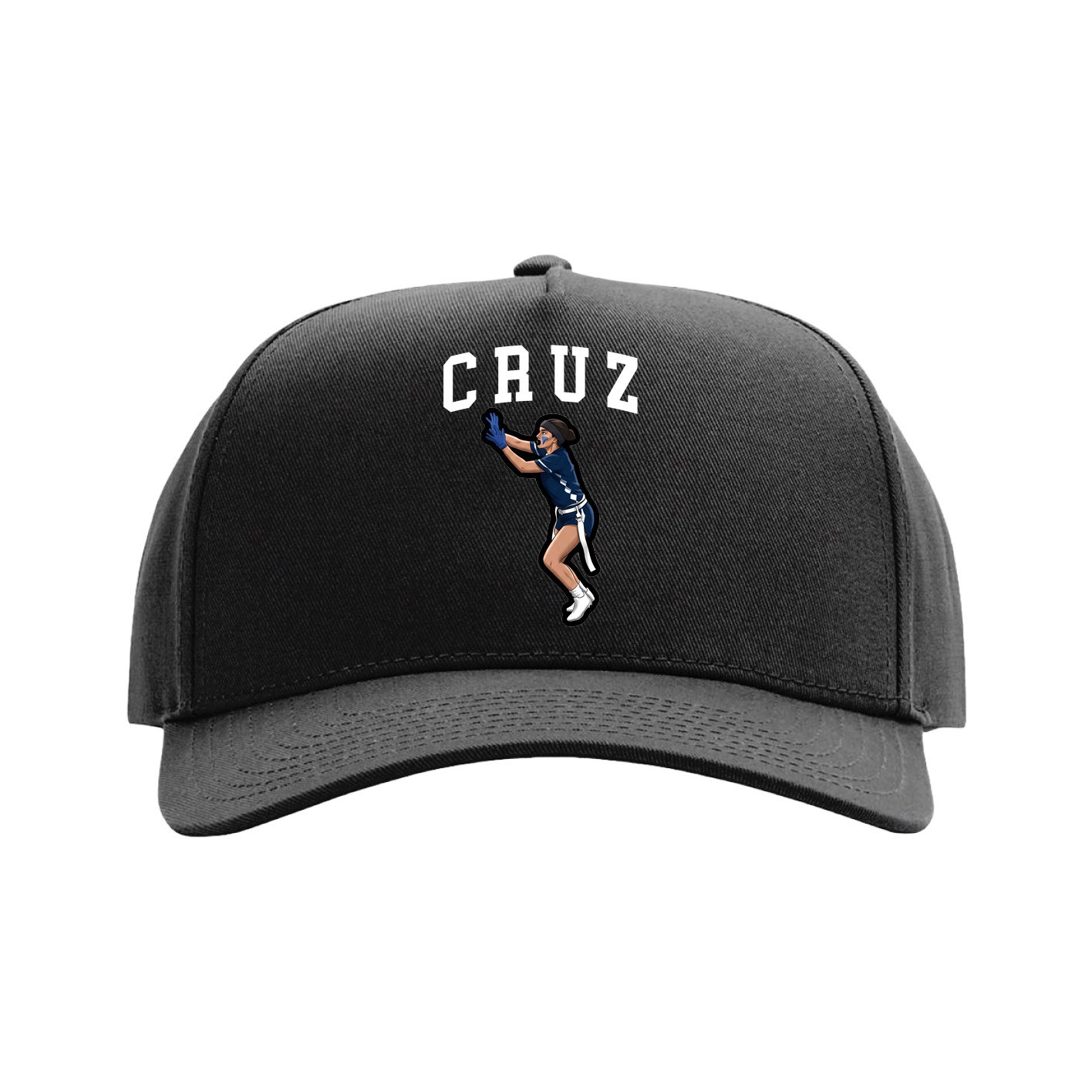 Full Fabric Five-Panel Champ Cap — Shirsey in Black