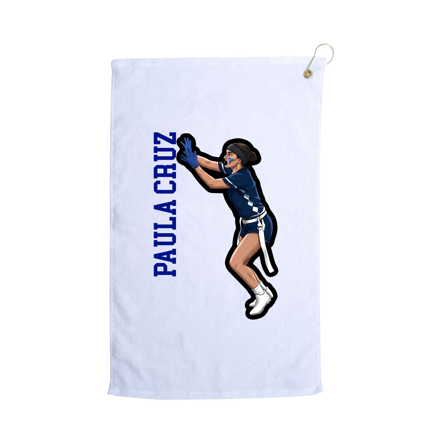 Golf Towel — Name Vertical in White