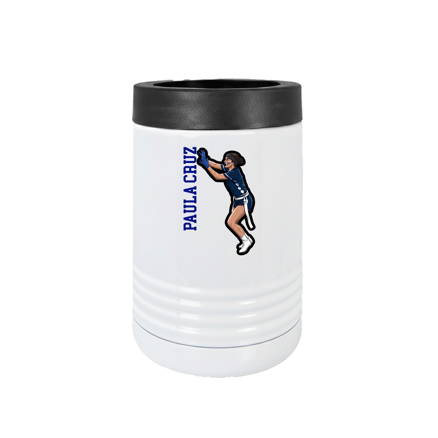 Beverage Holder — Name Vertical in White