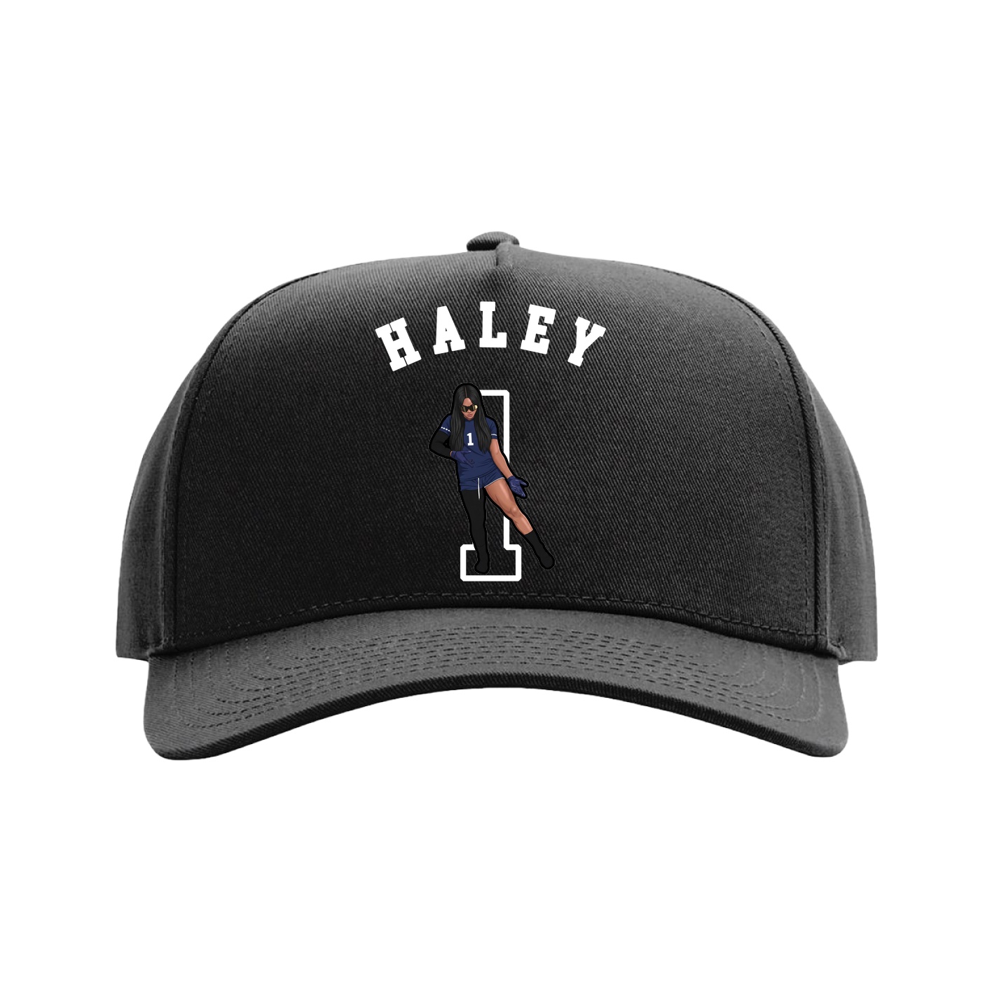Full Fabric Five-Panel Champ Cap — Shirsey Arch in Black