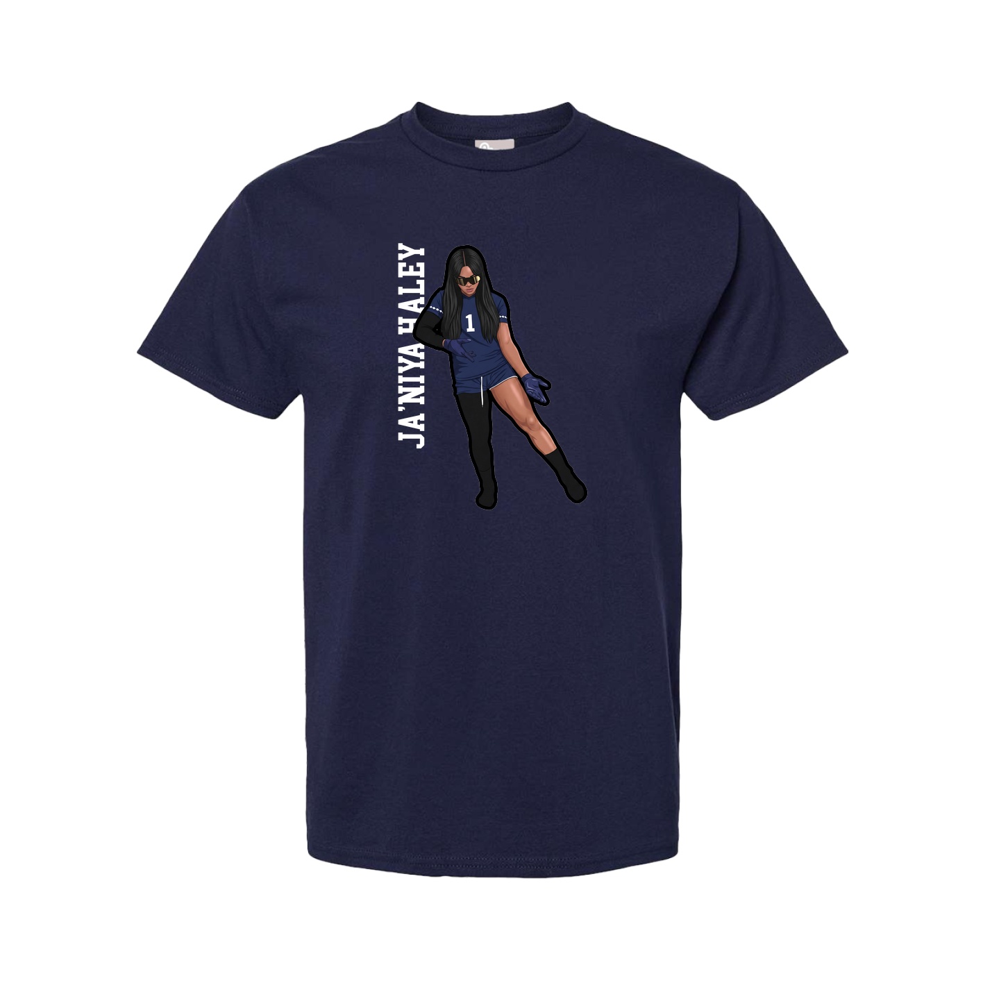 Youth Tee — Name Vertical in Navy