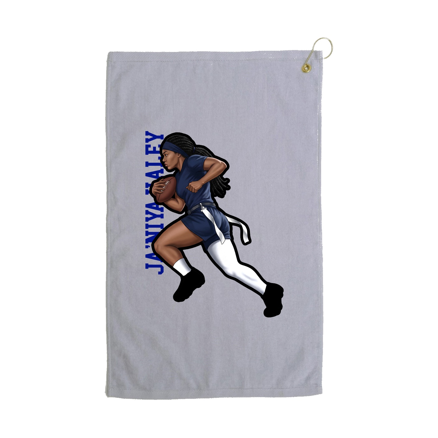 Golf Towel — Name Vertical in Grey