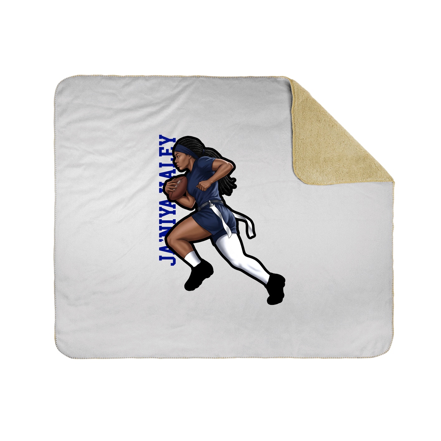 Throw Blanket — Name Vertical in White