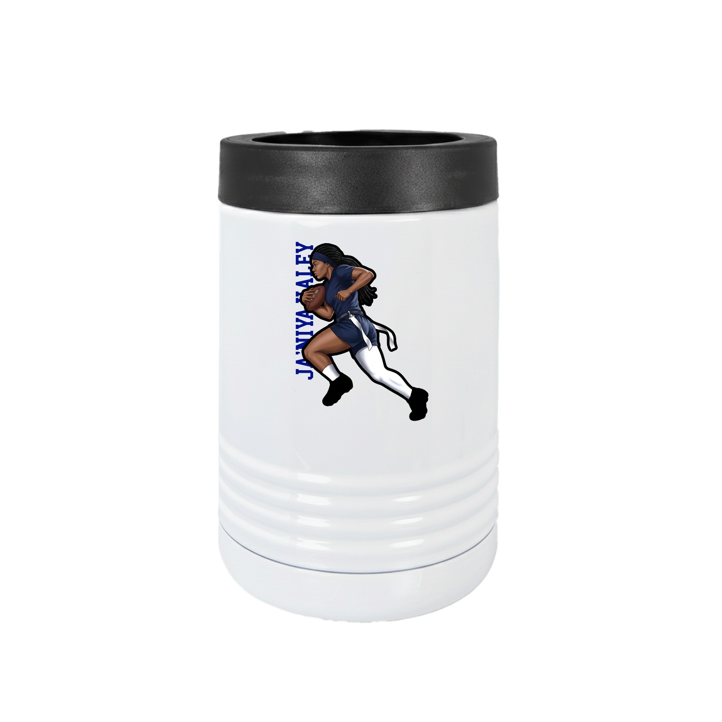 Beverage Holder — Name Vertical in White