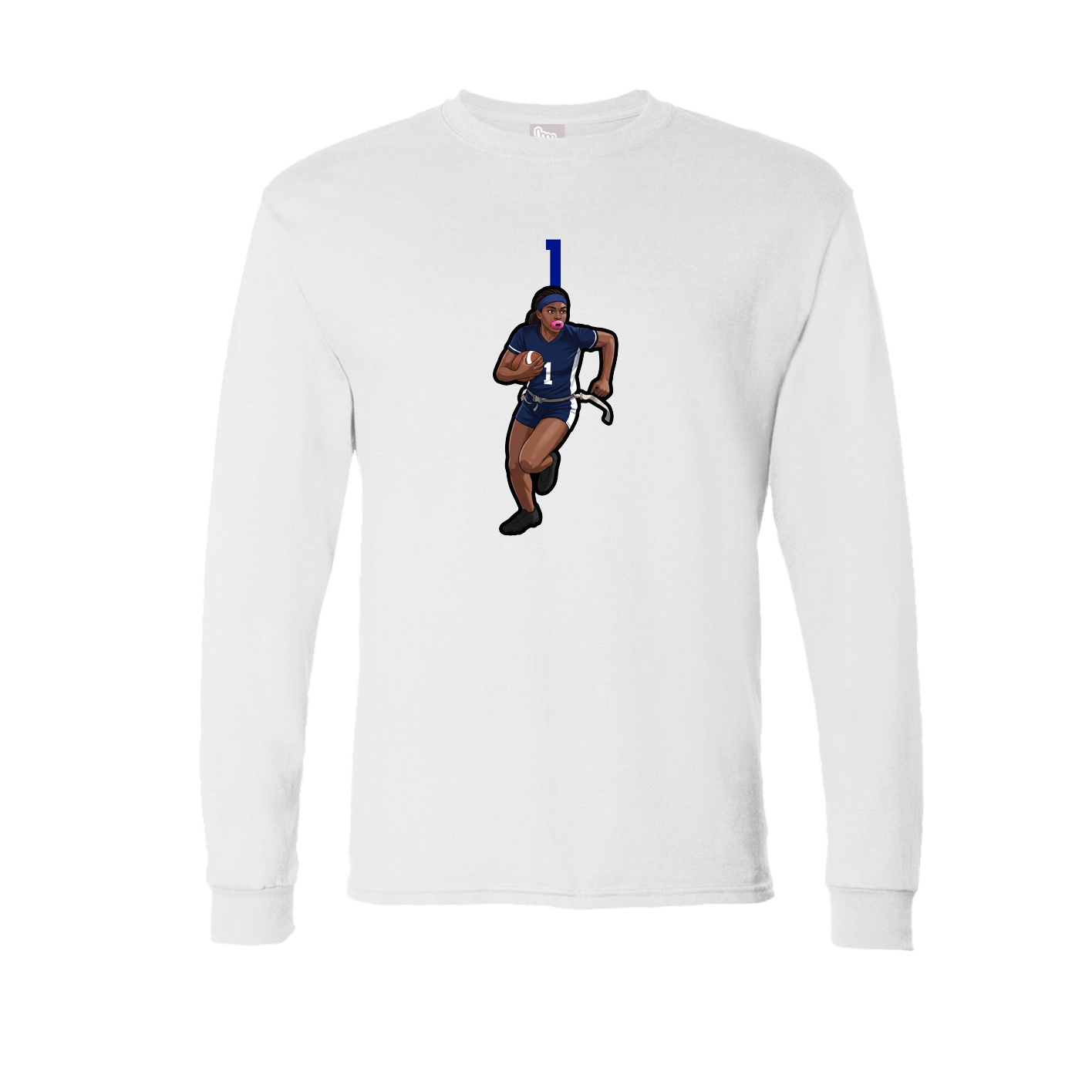 Long Sleeve Tee — Number Top in White