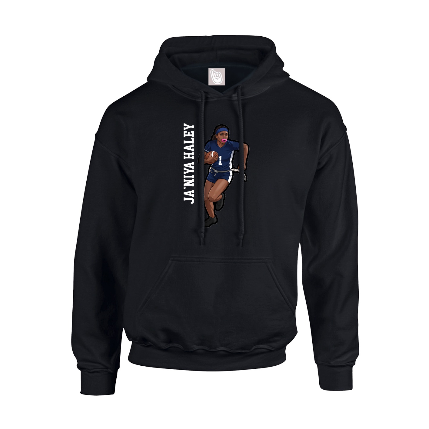 Hoodie — Name Vertical in Black