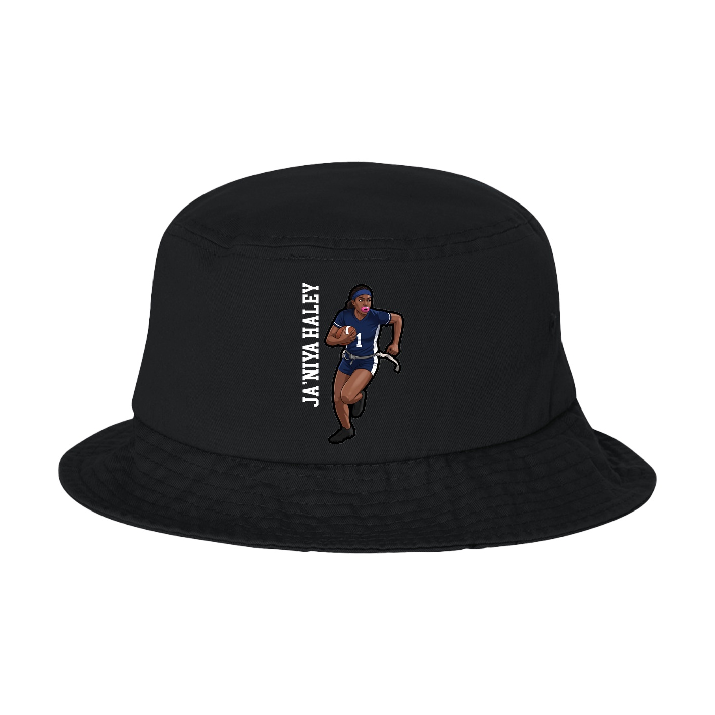 Bucket Cap — Name Vertical in Black