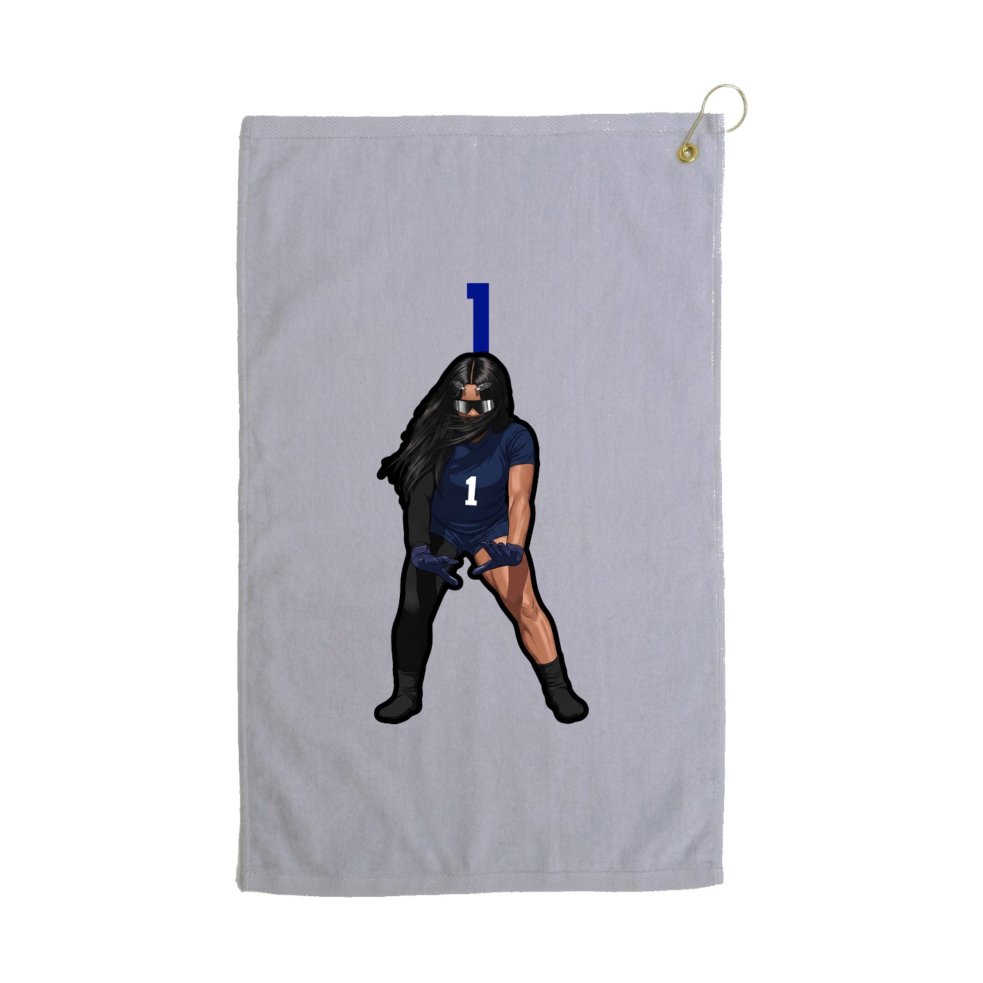 Golf Towel — Number Top in Grey