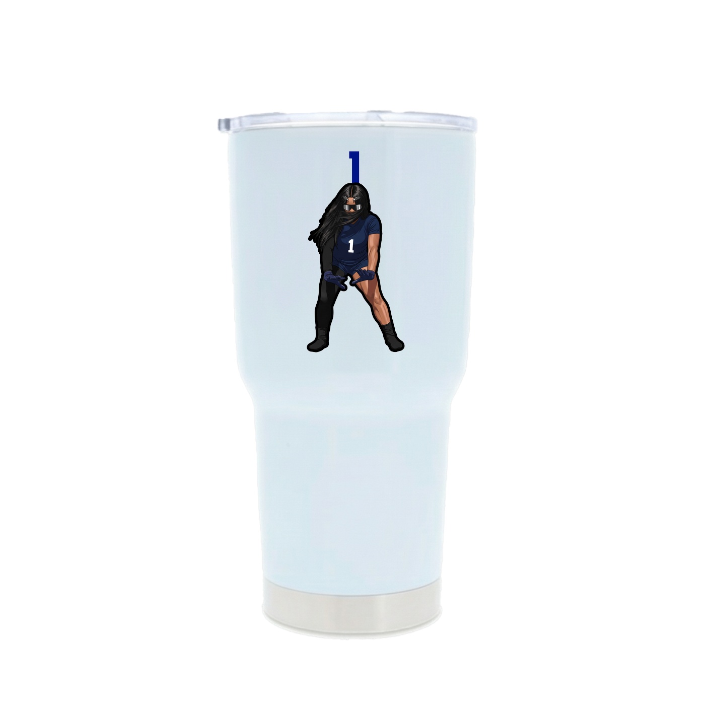 30oz Stainless Steel Tumbler — Number Top in White