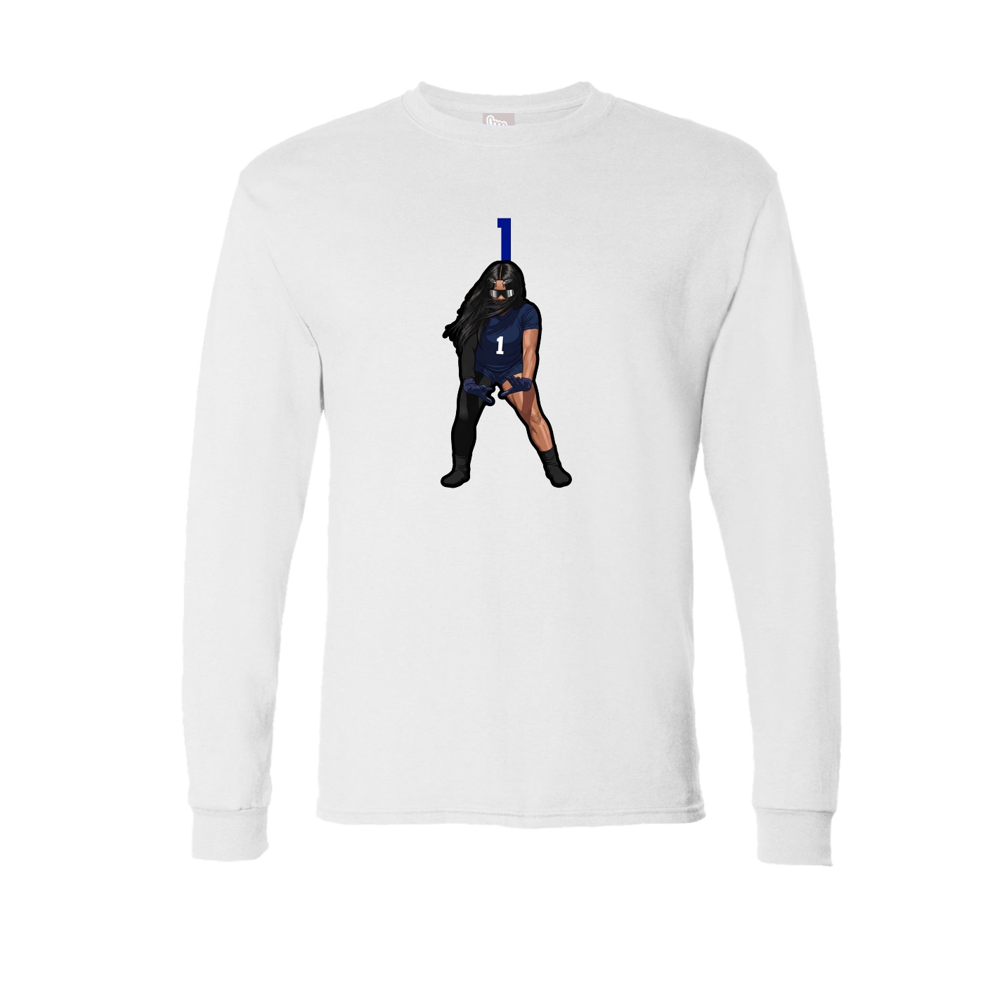 Long Sleeve Tee — Number Top in White