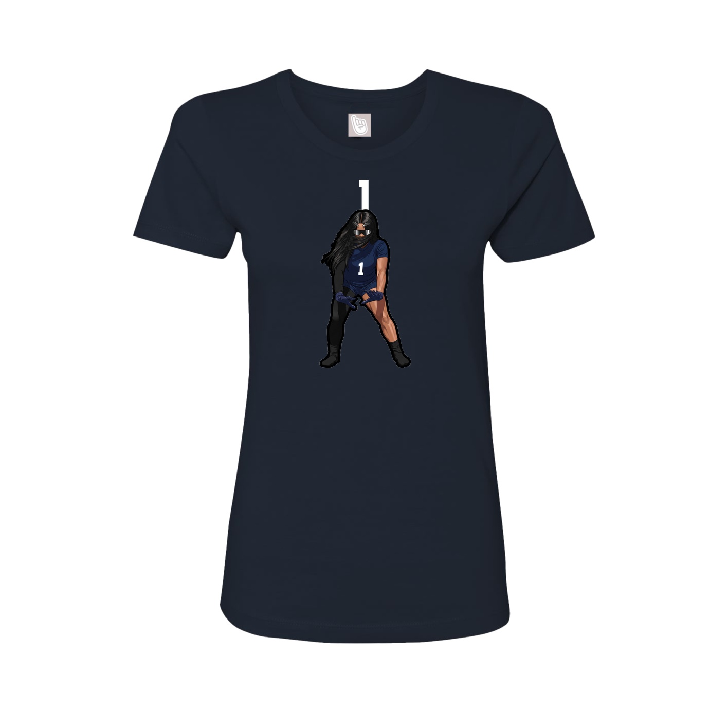 Womens Tee — Number Top in Navy