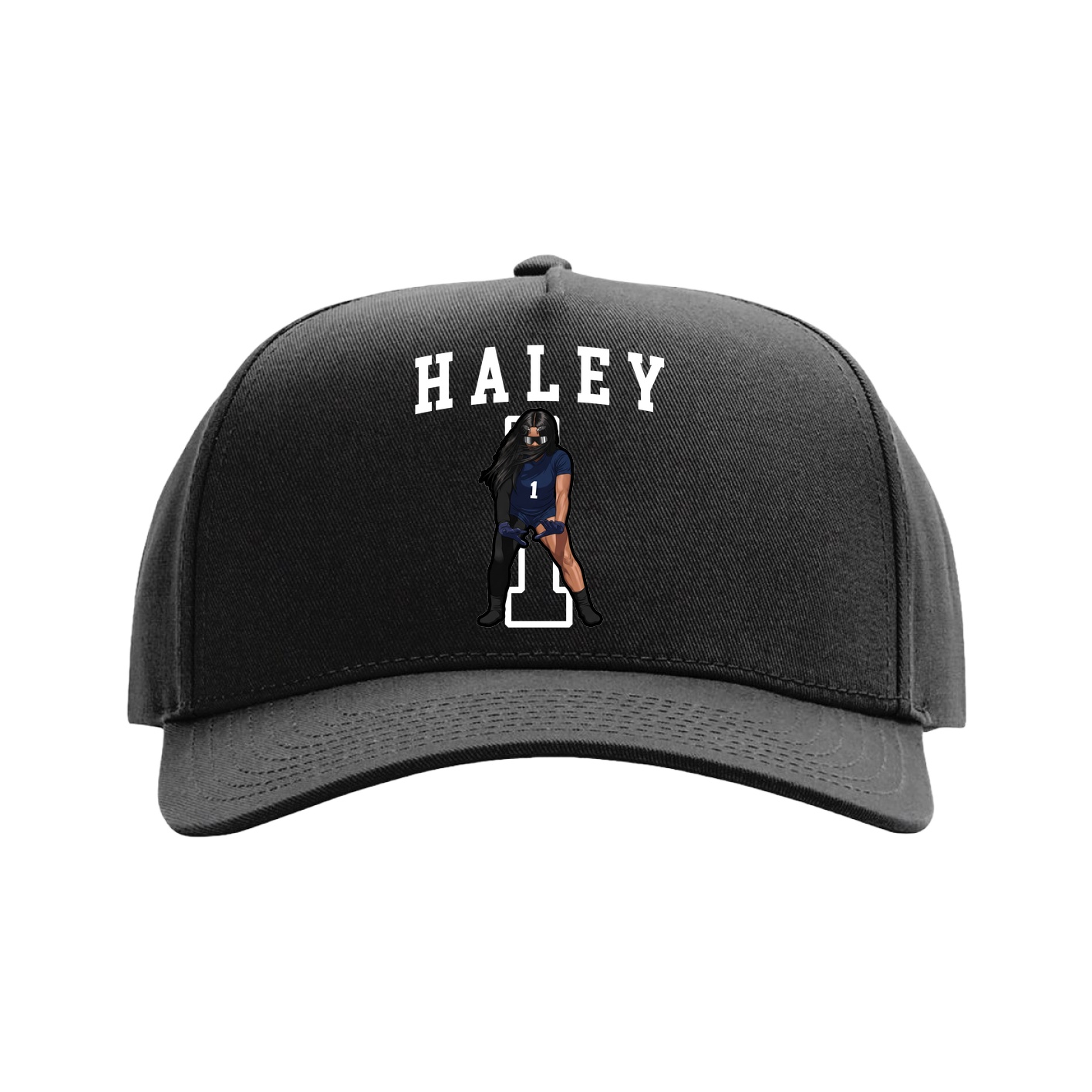 Full Fabric Five-Panel Champ Cap — Shirsey in Black
