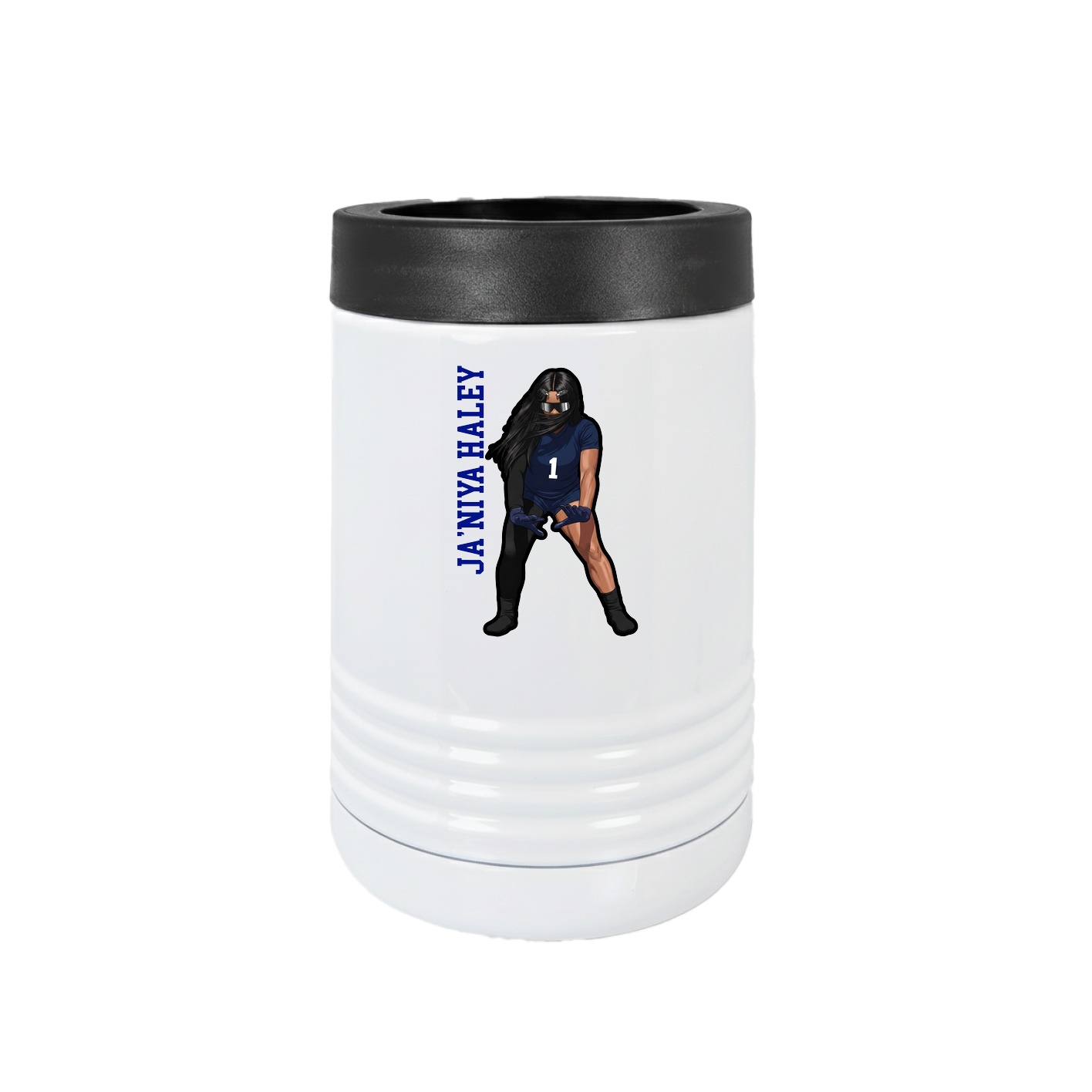 Beverage Holder — Name Vertical in White