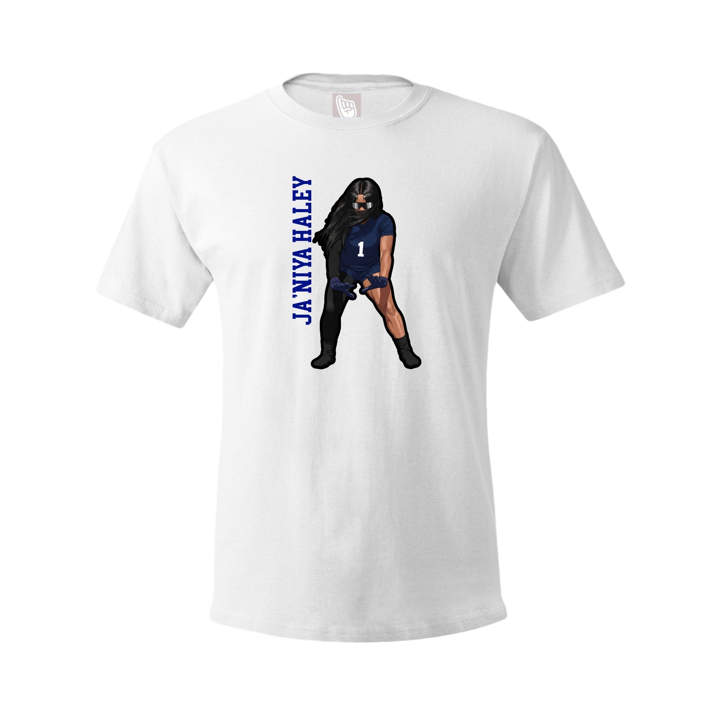 Tee — Name Vertical in White