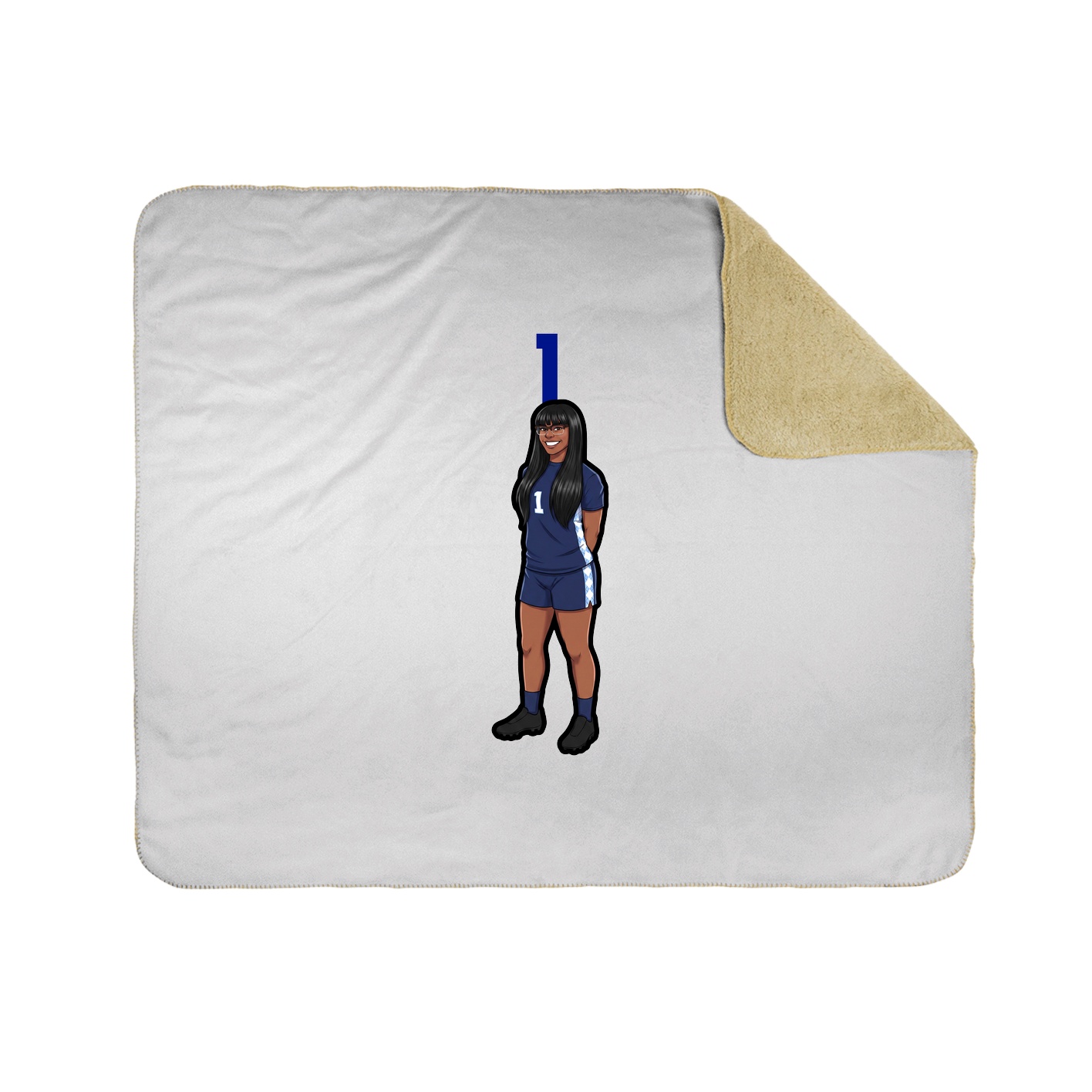 Throw Blanket — Number Top in White