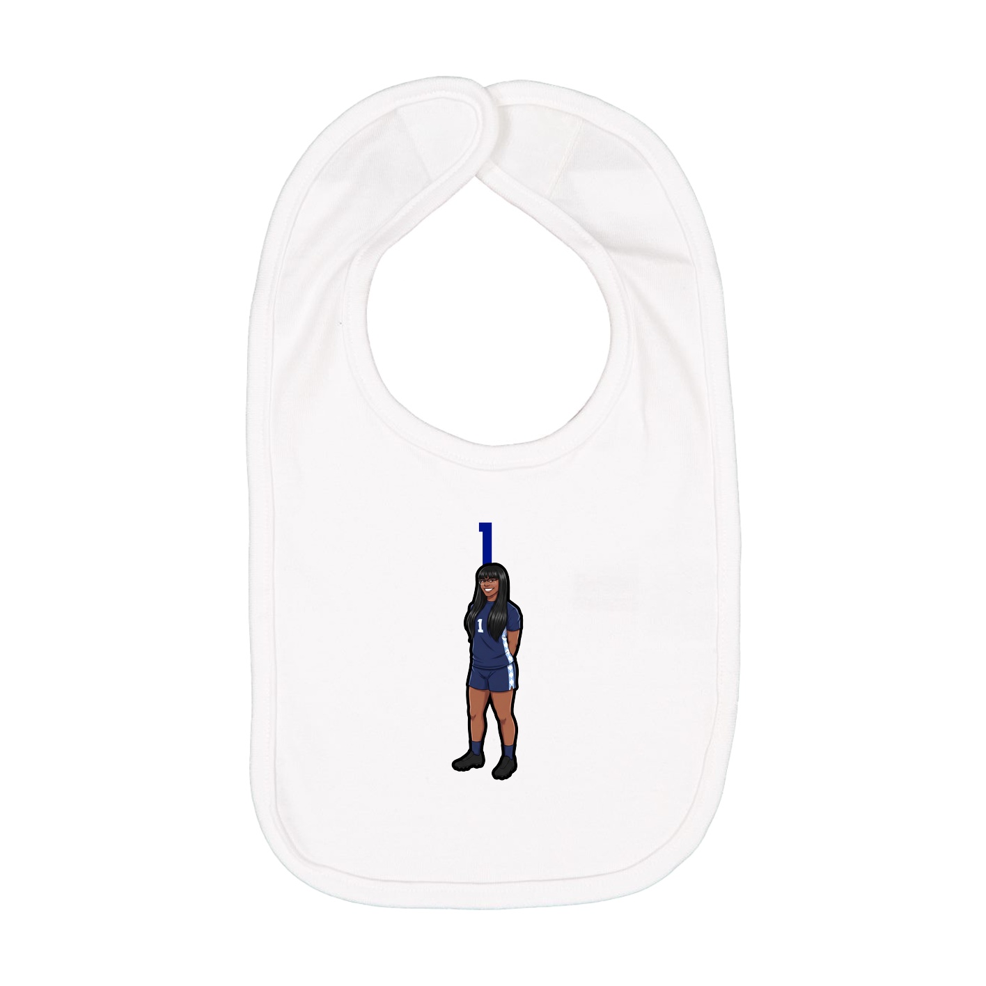 Infant Bib — Number Top in White