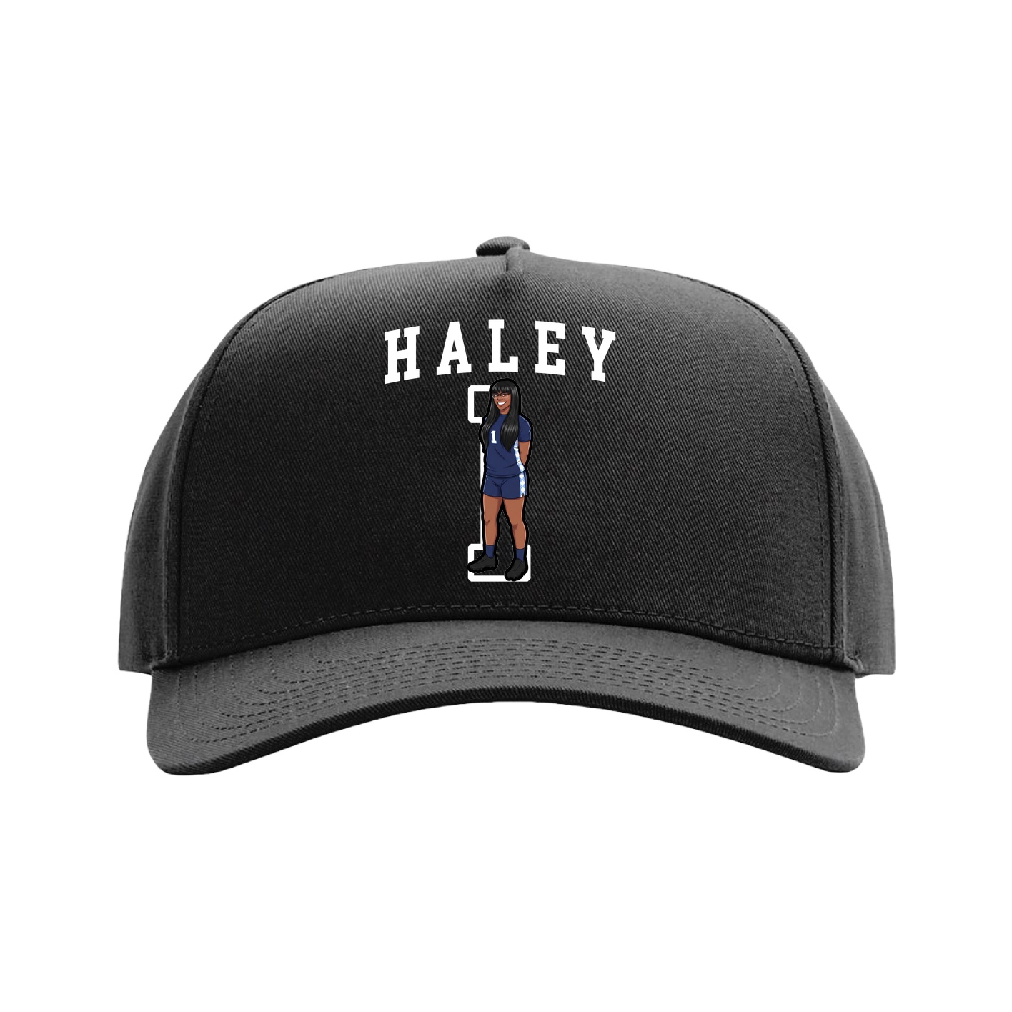 Full Fabric Five-Panel Champ Cap — Shirsey in Black